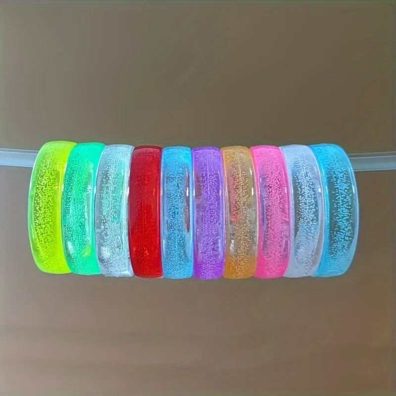 1 قطعة سوار فقاعة وامض LED-توهج في الظلام هدايا الحفلات شفافة عالية صديقة للبيئة البلاستيك لامع الأساور