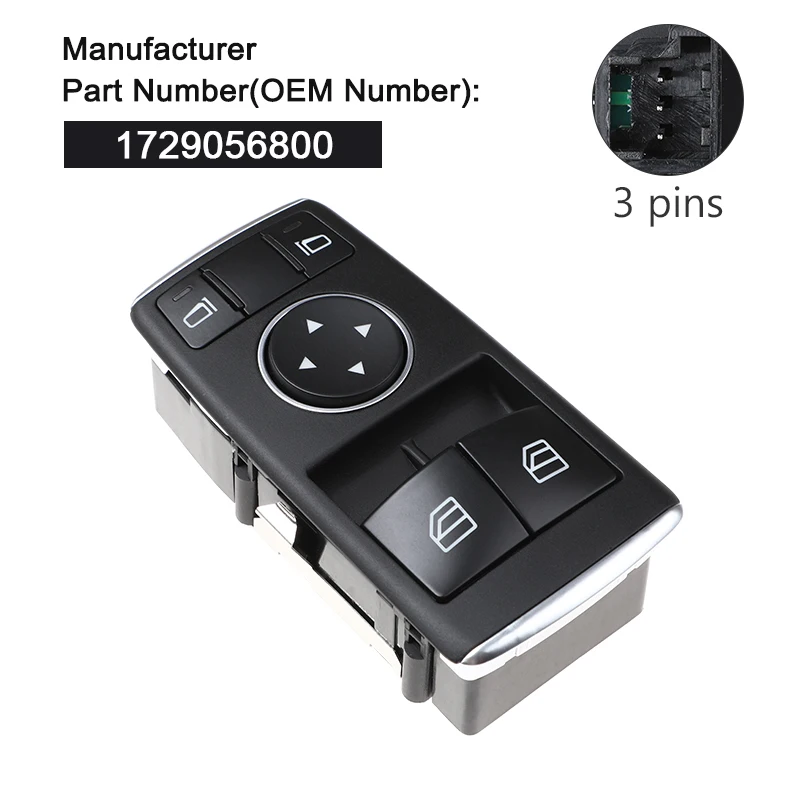 Master Power Window Switch Button for Mercedes Benz C204 R231 SLK SLC 1729056800 Front Left Driver Side Car Parts