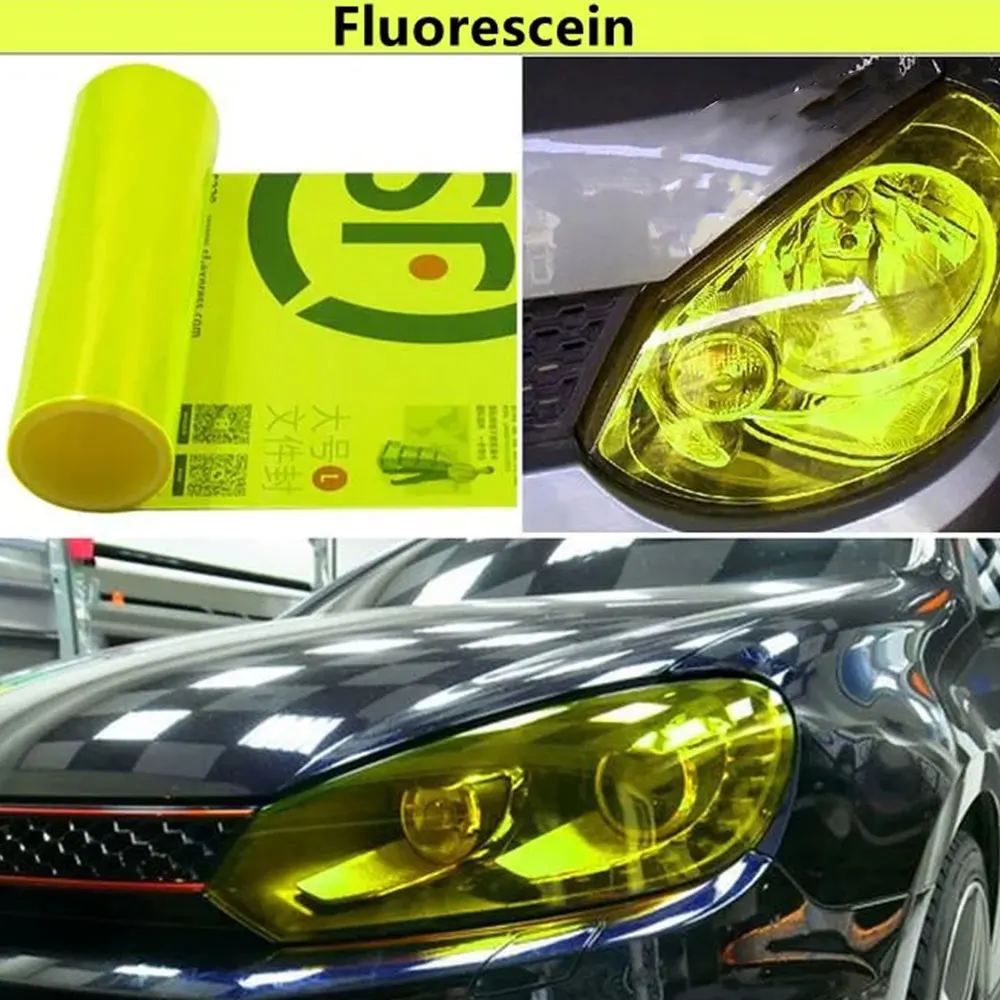 Lemon Yellow Car Headlight Film For Headlight Surface Protection PVC Headlight Film SelfAdhesive Car Lamp Taillight Tint Sticker