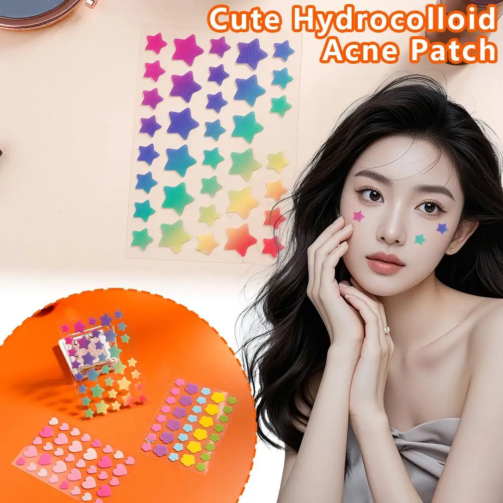 

Pimple Patches Colorful Heart Star-Shaped Pimple Patches For Ance Cute And Invisible Pimple Cover Stickers for Pimple Remov E2Z3