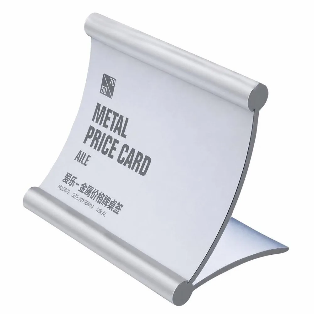 Portable Aluminum Alloy Table Sign Holder Pull-out Desktop Price Tag Stand Table Number Bracket Office Supplies