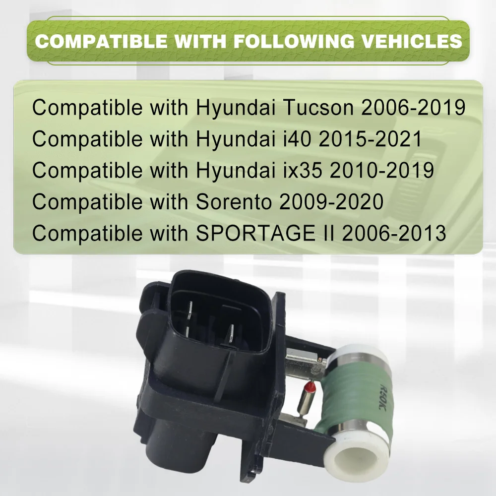 

Car Heater Blower Fan Motor Resistor For Hyundai Tucson i40 ix35 Sorento SPORTAGE II 25385-1F000, 253851F000, 25385-2S000