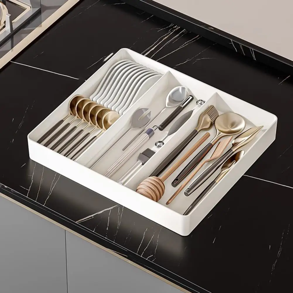 Telescopic Drawer Storage Box Retractable Desktop Storage Box Expandable Telescopic Tableware Organizer Tray Capacity