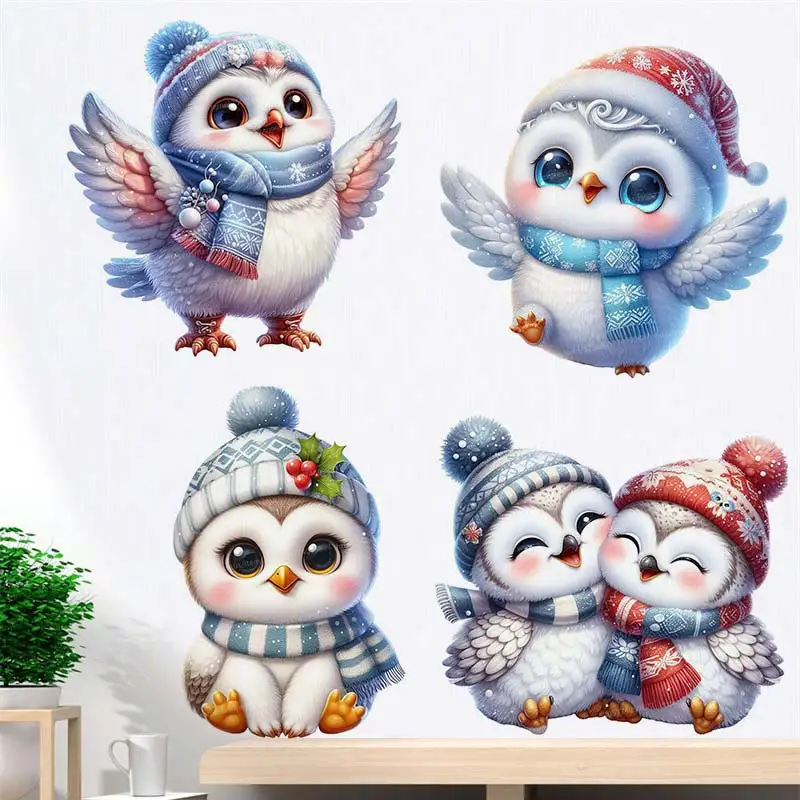 

Snowy Owls Animal Wall Sticker Kids Room Decor Bathroom Toilet Living Room Decor Cabinet Refrigerator Home Decor Decals M1104