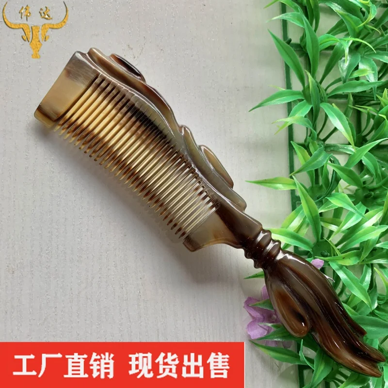 

New Horn Pattern Comb Horn Handcraft Comb Styling Comb Hairdressing Comb Can Order Samples Horn Comb Factory Wholesale