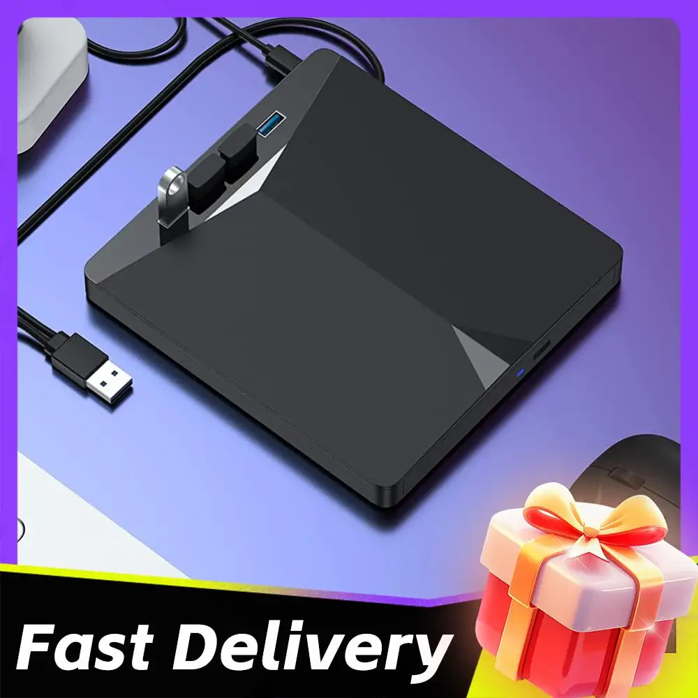 

Внешний мобильный привод 7-в-1 USB3.0 Type-C для записи CD/DVD, Plug-and-Play, тонкий, для Windows 11/10/8/7/Linux/OS