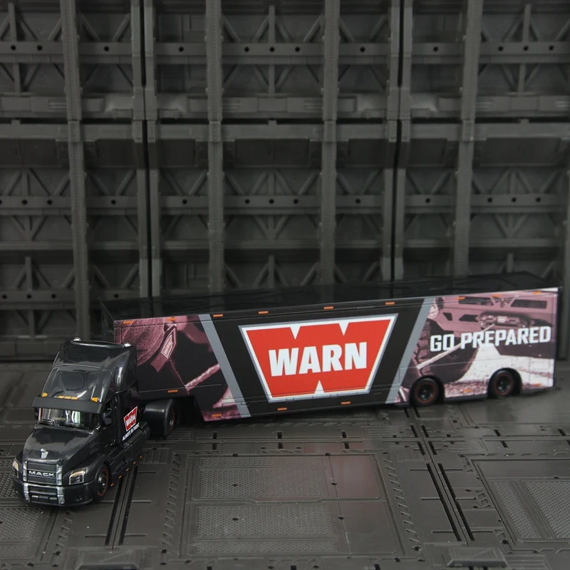 

Maisto 1:64 simulation Mack Anthem heavy-duty truck with container RAUH Welt alloy car model rich in details, finely crafted