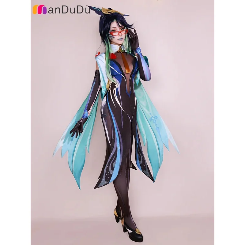 

asdh8@Xianyun Cosplay Game Genshinimpact Cloud Retainer Xianyun Cosplay Costume Dress Wig Full Set Role Play Carnival Party Clot