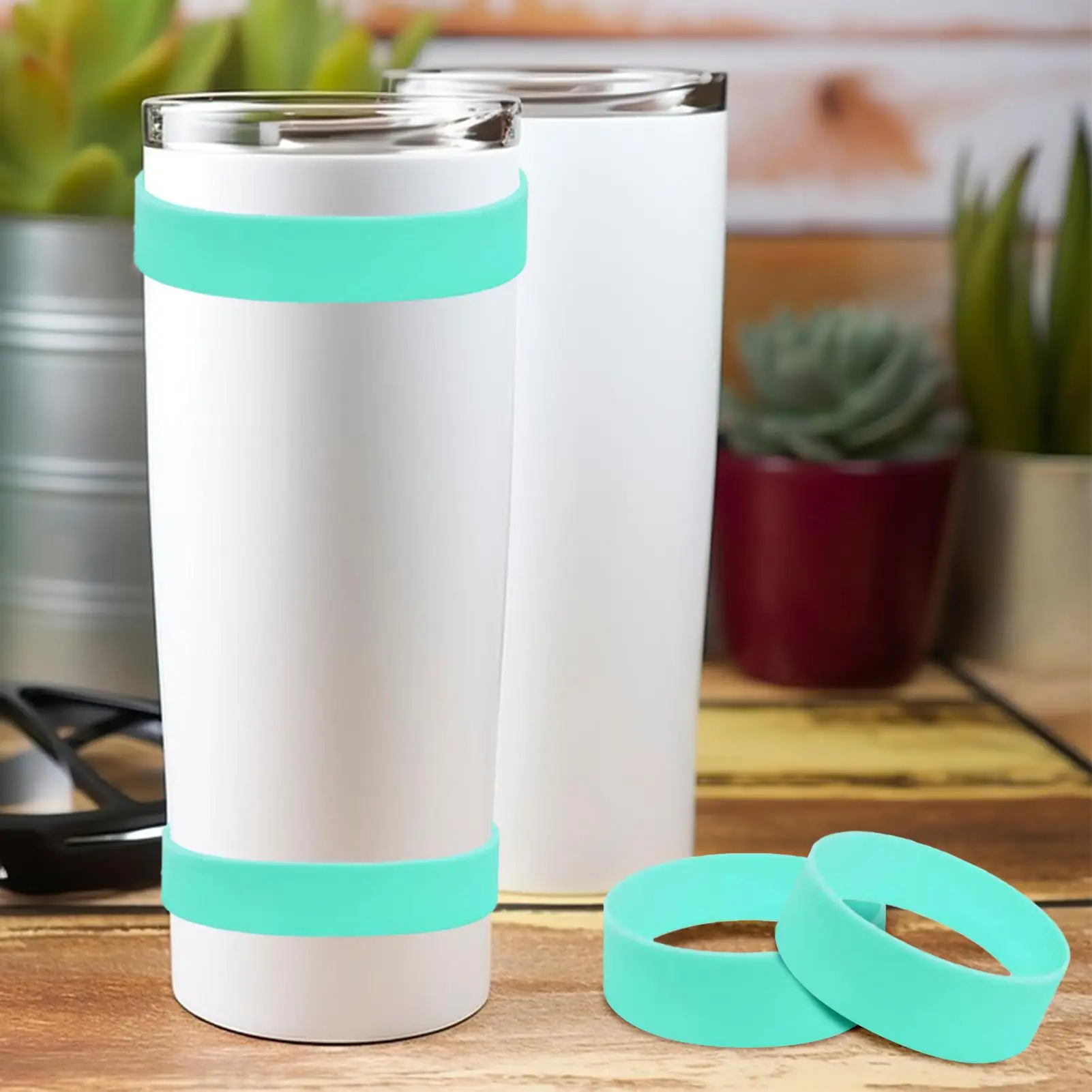 Tumbler Bands For Sublimation Elastic 6 Pieces Sleeve Heat Resistant Wrap Ring For Art Water Bottle Travel Mug Cup Home Craft
