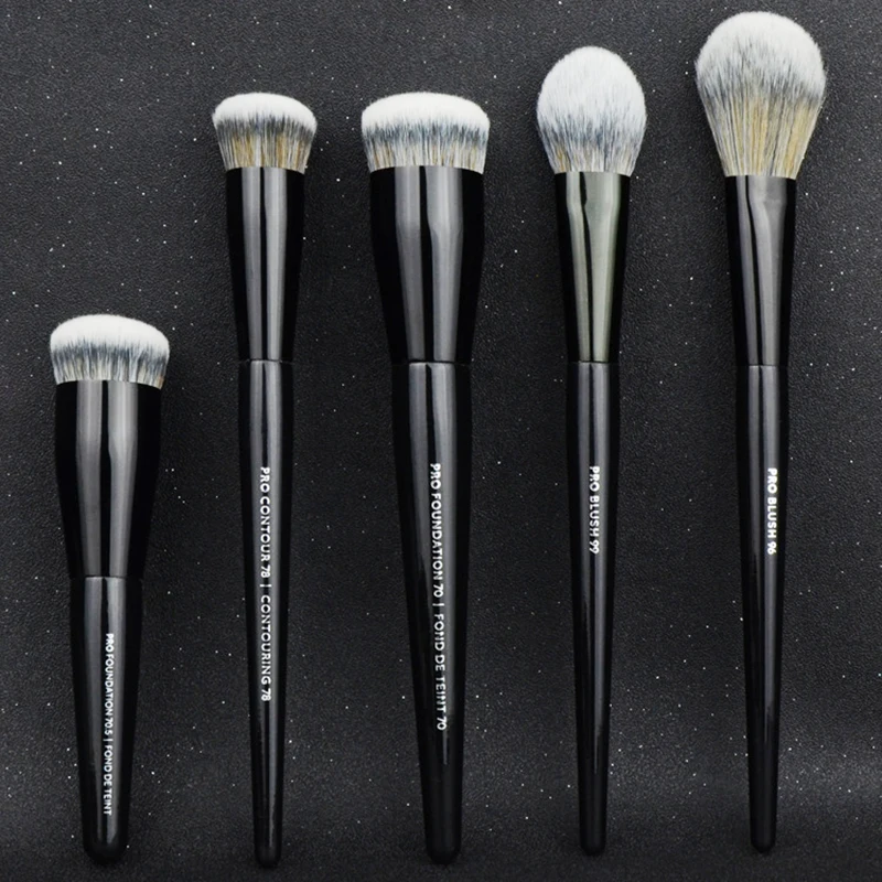 New Black Pro Foundation Blush Contour Makeup Brushes (70 70.5 78 96 99) Synthetic Beauty Cosmetics Brush Tools