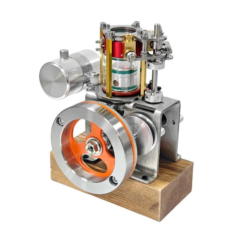 

16CC Vertical Engine Model Transparent Cylinder Metal Single Cylinder Four-stroke Water-cooled Heat Dissipation Engine Model Toy