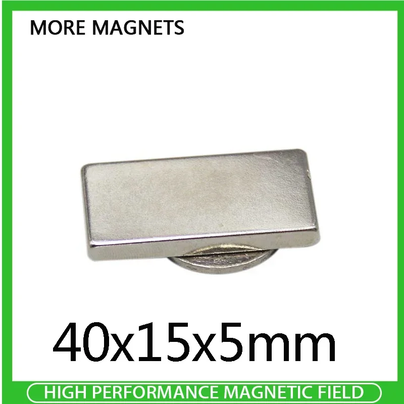 2/5/10/15/20PCS 40x15x5mm Super Strong Neodymium Magnet  Block Permanent Magnets sheet Powerful Magnet