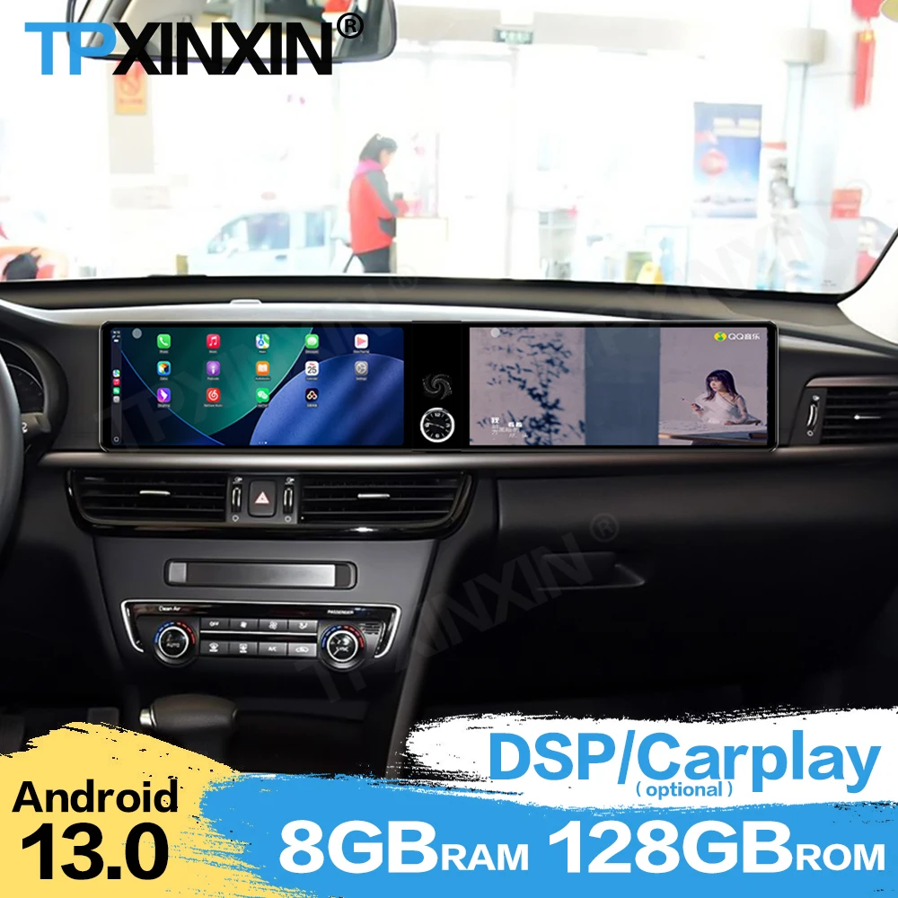 

Интерakcja с двойным экраном Android 13 для Kia K5 2016 ~ 2019 Автомобильный радиоприемник Мультимедийная GPS-навигация Видео Стерео HD-экран IPS Головное устройство