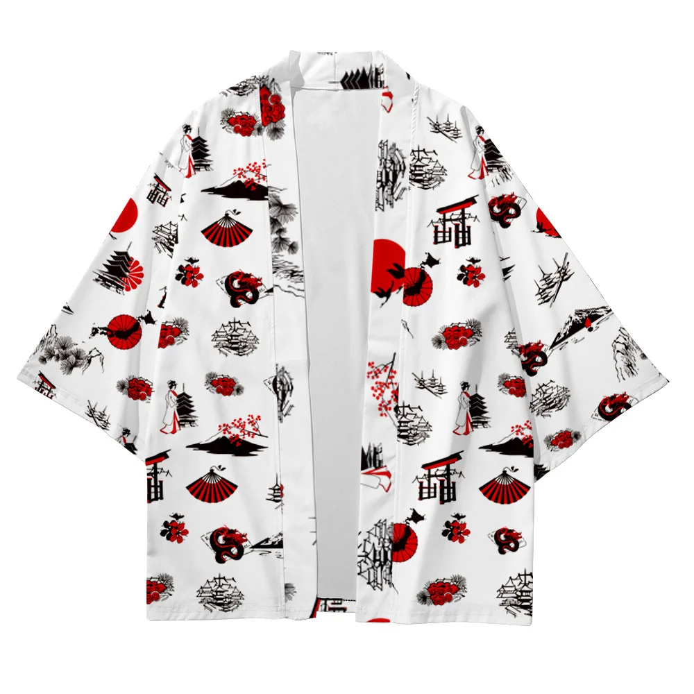 

Plus Size 5XL 6XL 4XL 3XL Beach Japanese Fashion Kimono Kimetsu No Yaiba Robe Cardigan Men Shirts Yukata Haori Women's Clothing