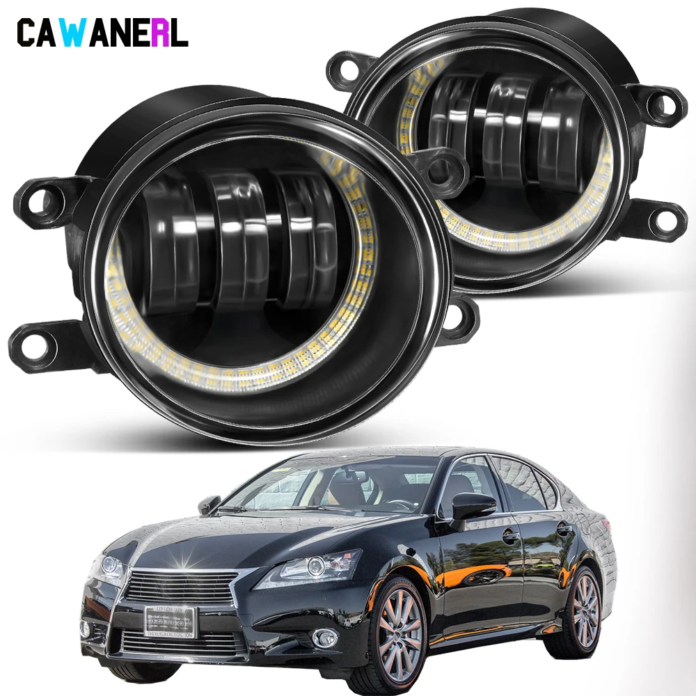 2 X 30W LED Angel Eye Fog Light DRL H11 Car External Fog Daytime Running Lamp Assembly For Lexus GS350 GS460 GS450h 2011-2015