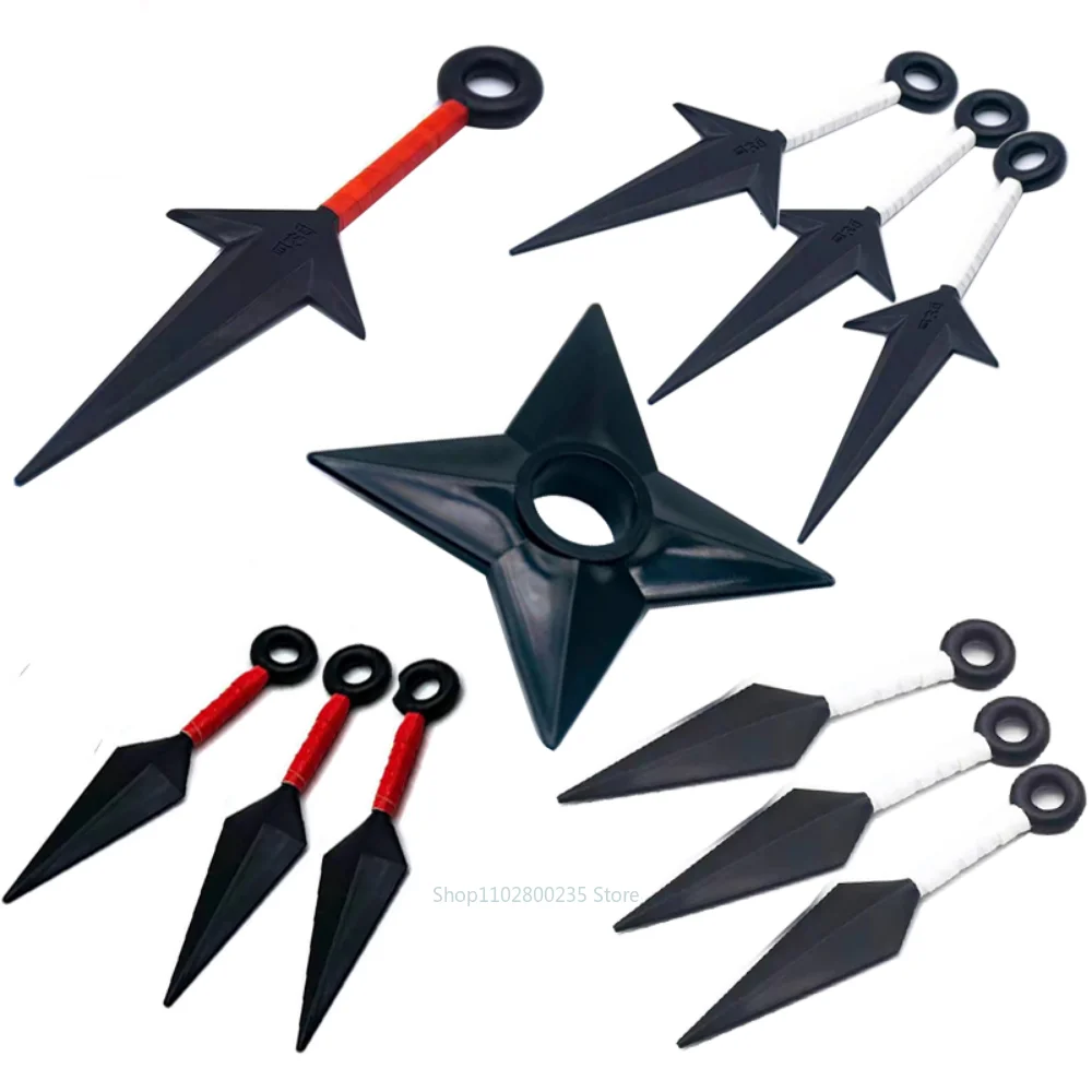 Anime Naruto Shippuden Kunai Cosplay Props Forehead Weapon Plastic Collection Props Ninja Darts Model Toys for Kids Gifts