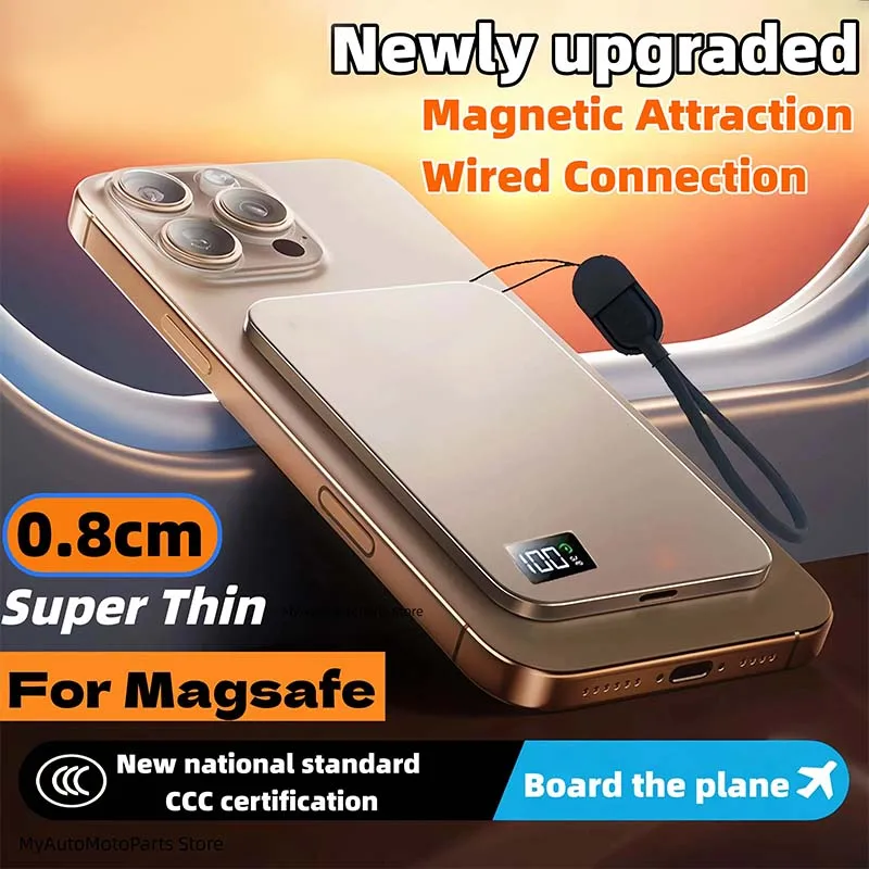 20000mAh Thin Portable Magnetic Wireless Power Bank PD22.5W Fast Charging External Battery For Magsafe iPhone Samsung