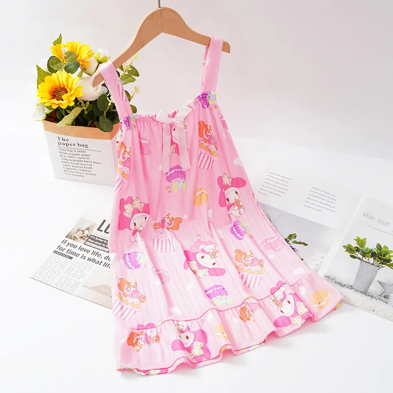 2024 Cinnamorolls Children\'s Nightdress Loungewear Wear Summer New Slip Dress Pajamas Pyjamas Girls Pajamas Fancy Skirt Sundress