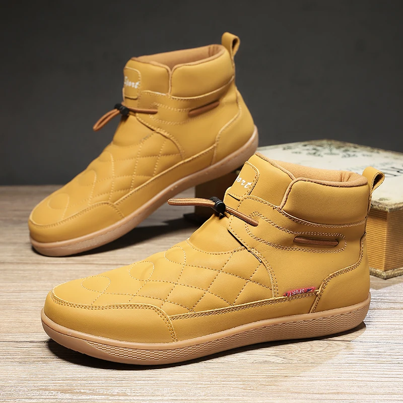 Nuevas botas de cuero para hombre, ideales para actividades al aire libre, con diseño minimalista, perfectas para senderismo, con suela plana, puntera ancha, tipo botas para caminar descalzo, y zapatillas deportivas para hombre, ideales para el invierno.