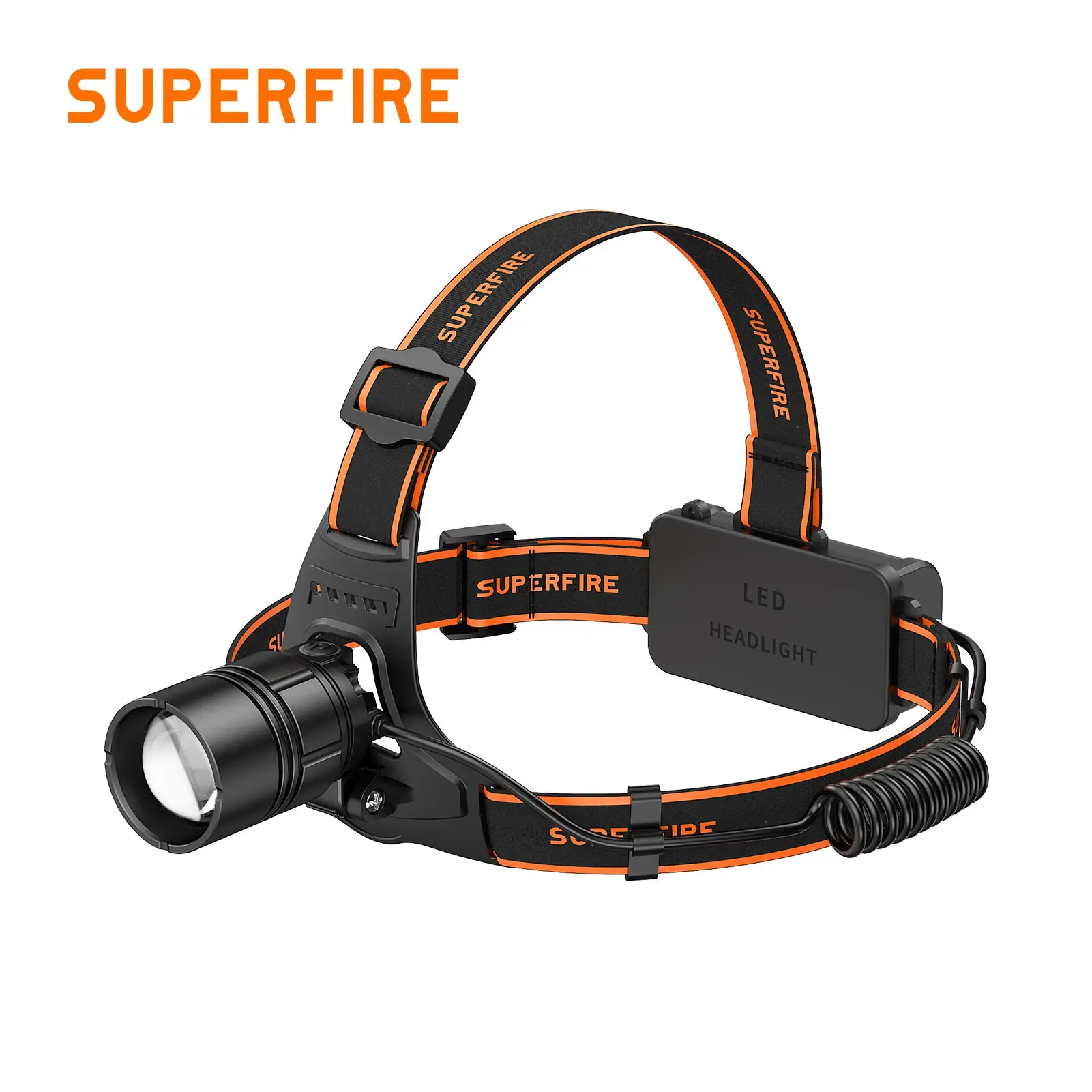 

SUPERFIRE HL08 Super Bright LED Headlamp Zoomable 4 Modes Camping 90° adjustment Headlight 4000 mAh indicator Head flashlight