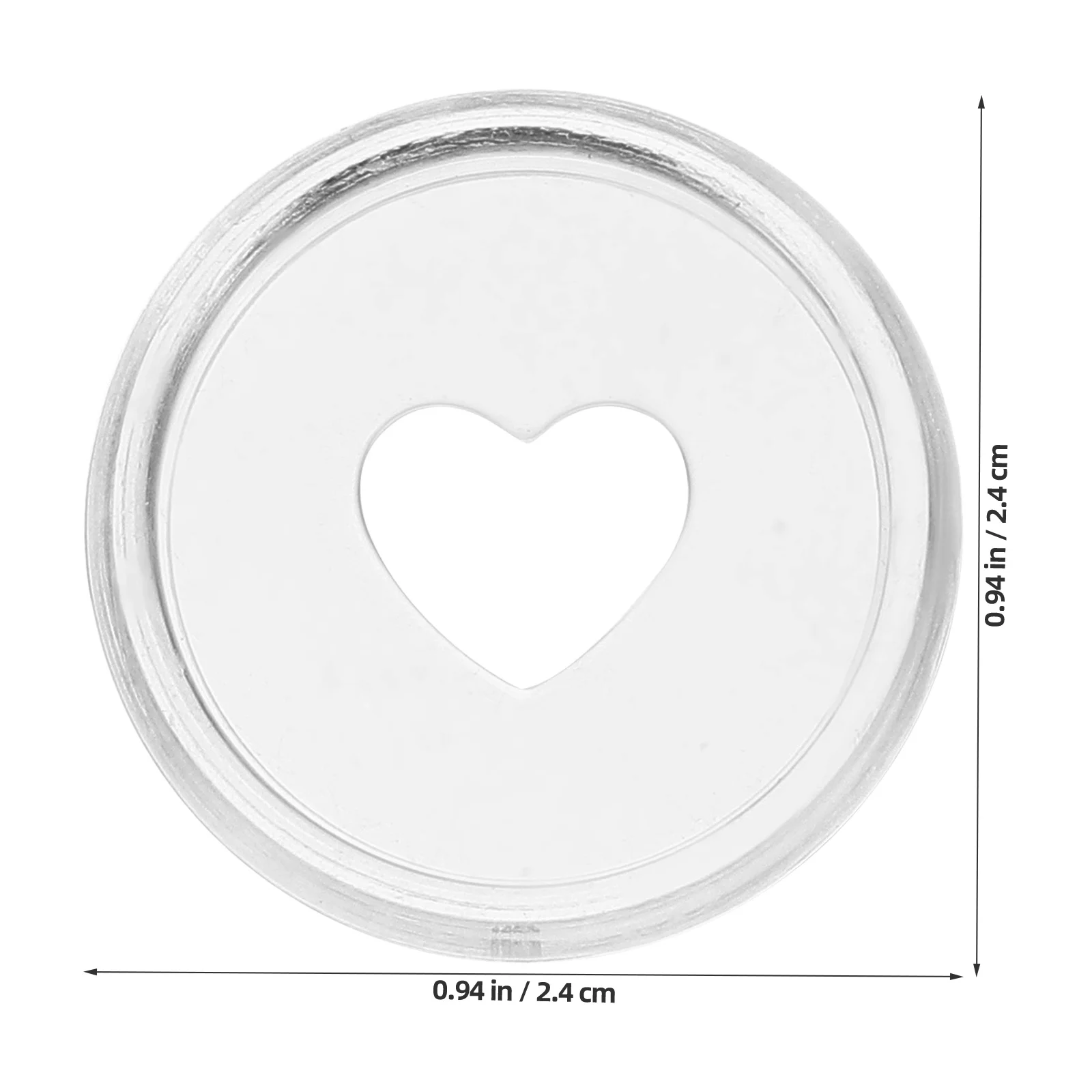 

30Pcs Binder Discs ABS Plastic Smooth Surface Round Corners Heart Hole Design for Loose-Leaf Book Diary Office Supply