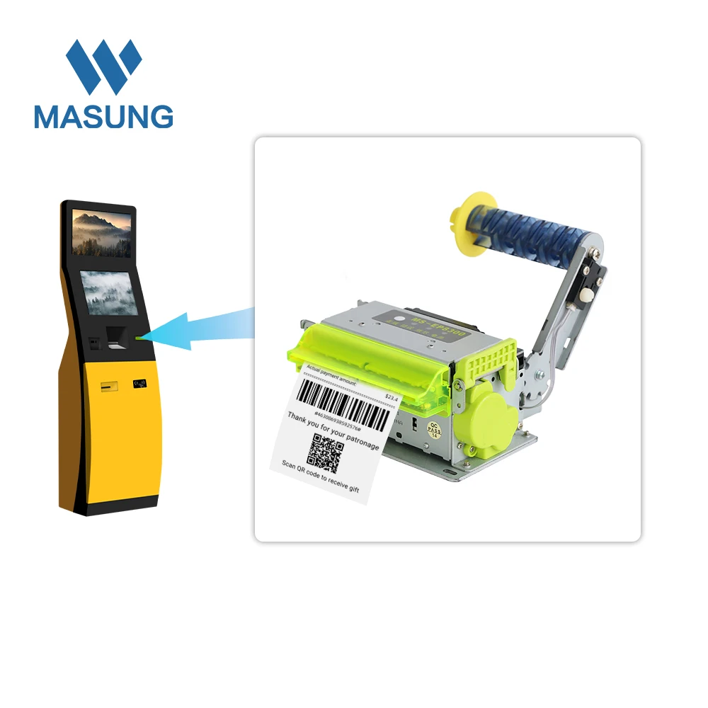 MASUNG MS-EP8300-CL 80mm 3 Inch Direct Thermal POS Receipt Printer With Auto Cutter Thermal Embedded Industrial Kiosk Printer
