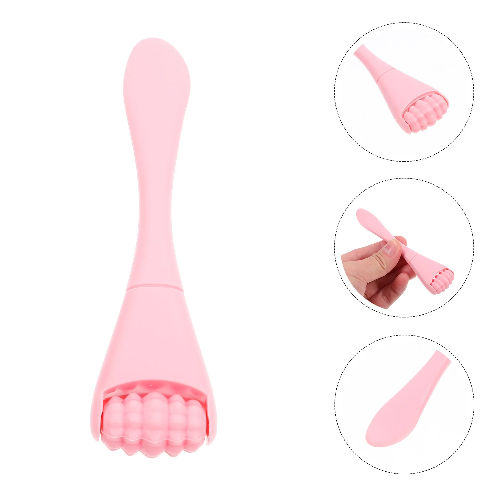 

Double-Ended Roller For Women Massager Silicone Portable Cream Applicator Daily Use Tool To Reduce Eye Bags Face Massage Roller