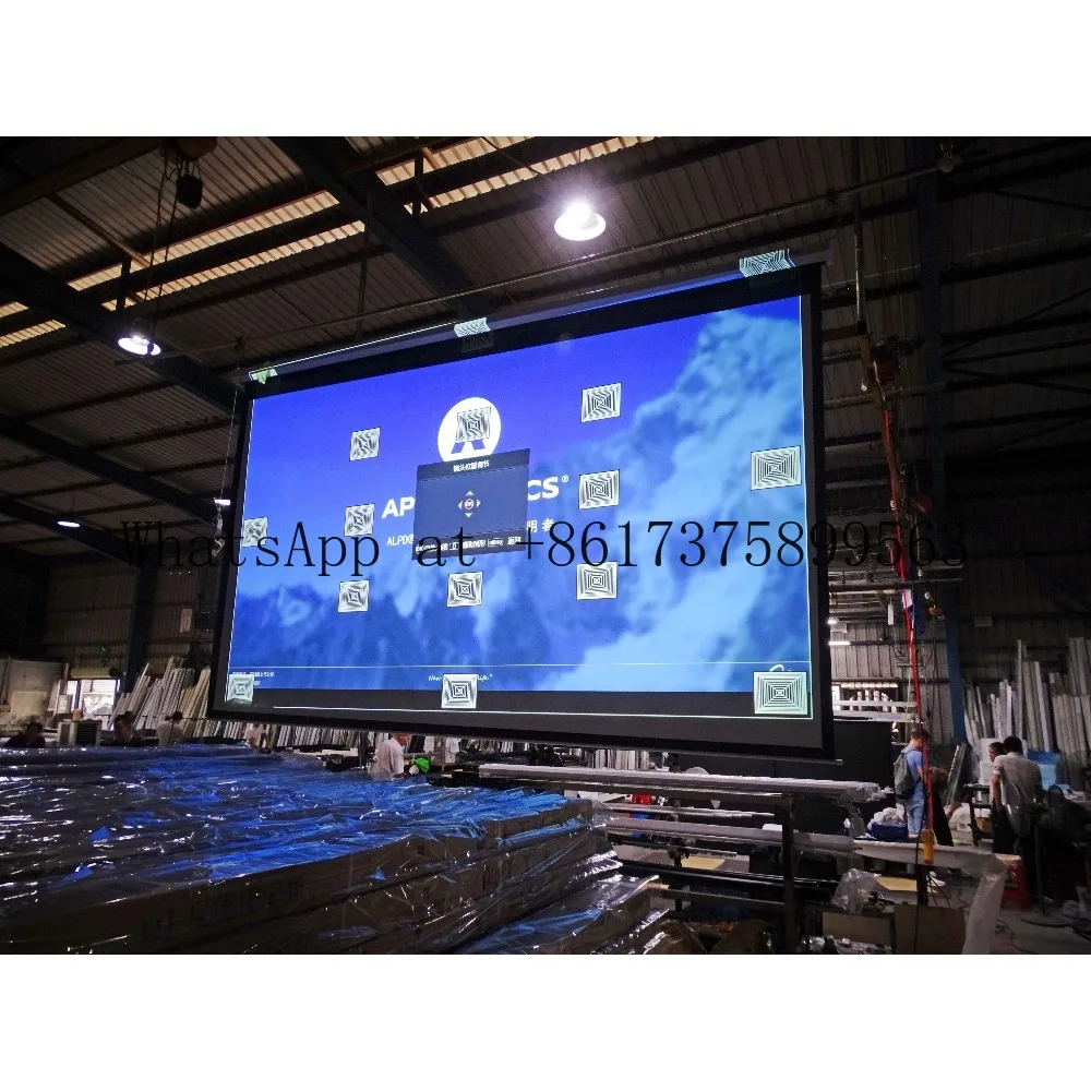Motorized Projector Screen 150 Inch 180 Inch 200 Inch 300 Inch Wall Home Cinema Elect ric Projection Screen Size Customization