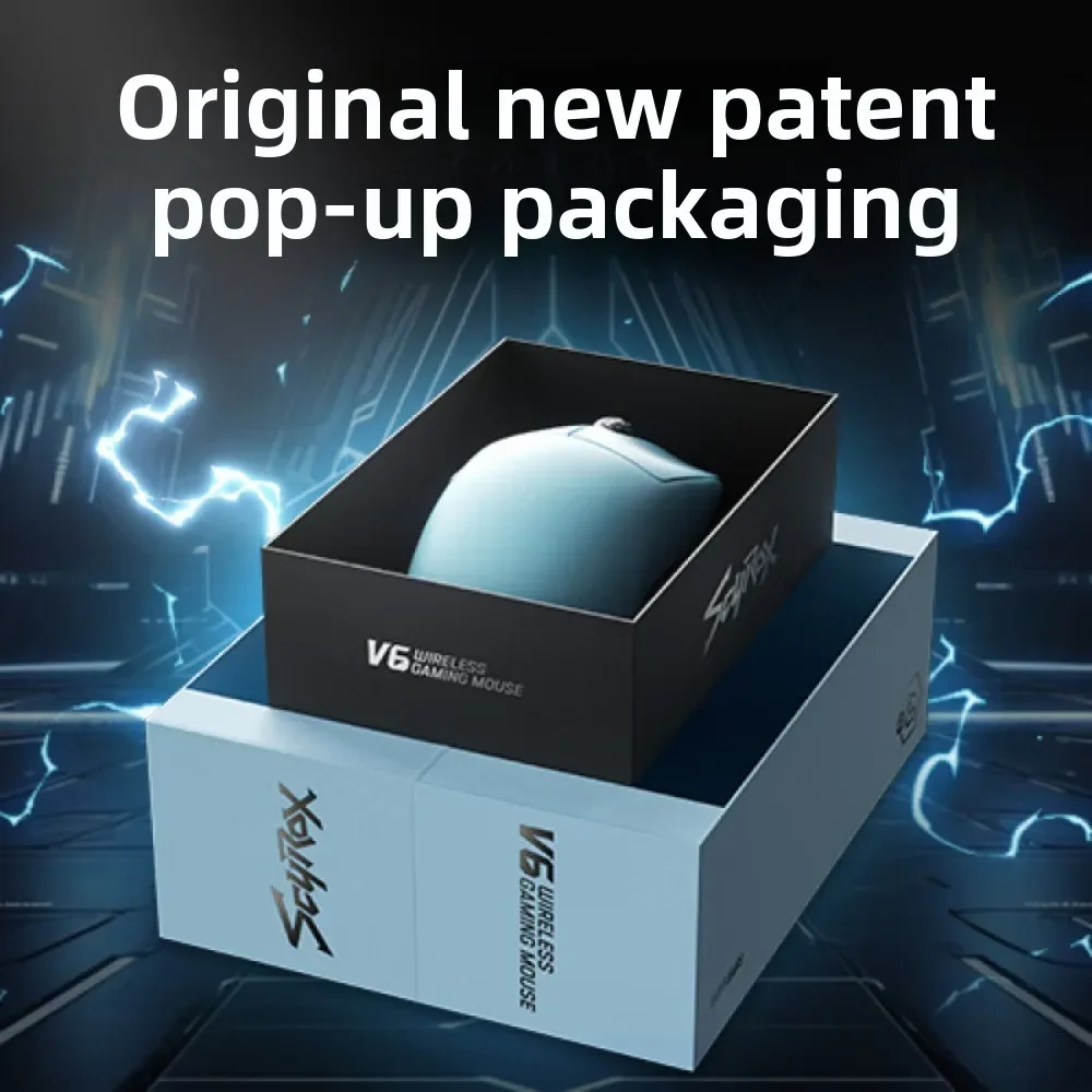 SCYROX 비다공성 무선 마우스, 빠른 응답, Pixart 3950 하이 퀄리티, 8K 리시버, 8KHz 웹 드라이버, 40g, 750IPS, V6