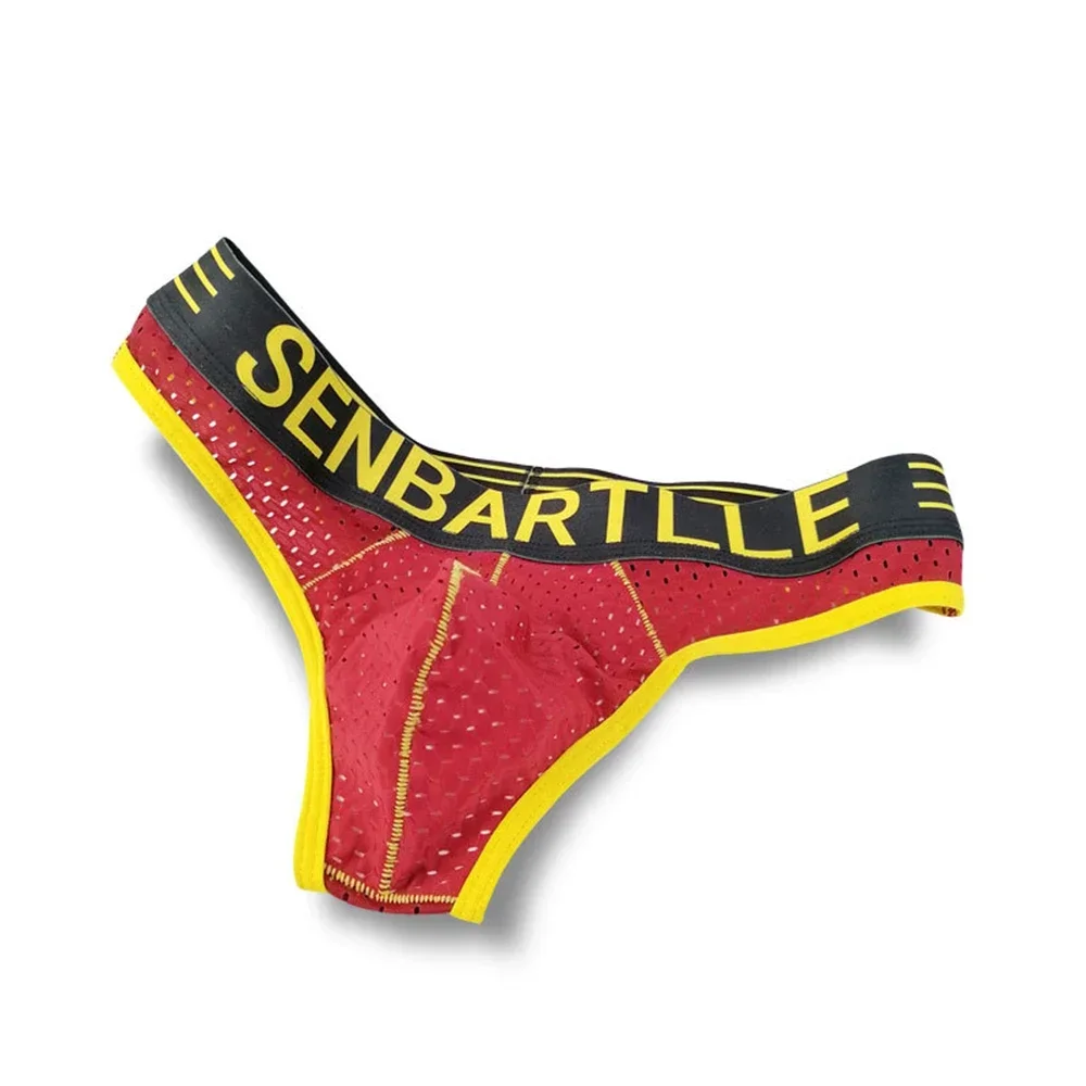 

1 шт., мужские сексуальные дышащие сетчатые трусы с низкой талией, U-выпуклая сумка, трусики, нижнее белье, эластичные мужские стринги, стринги