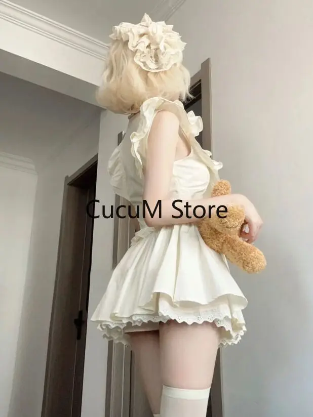 2024 Summer Hot Girls Sweet Kawaii Suit Woman Casual Cute Blouse Japanese Style Y2k Mini Skirt 2000s Aesthetics Fashion Sets