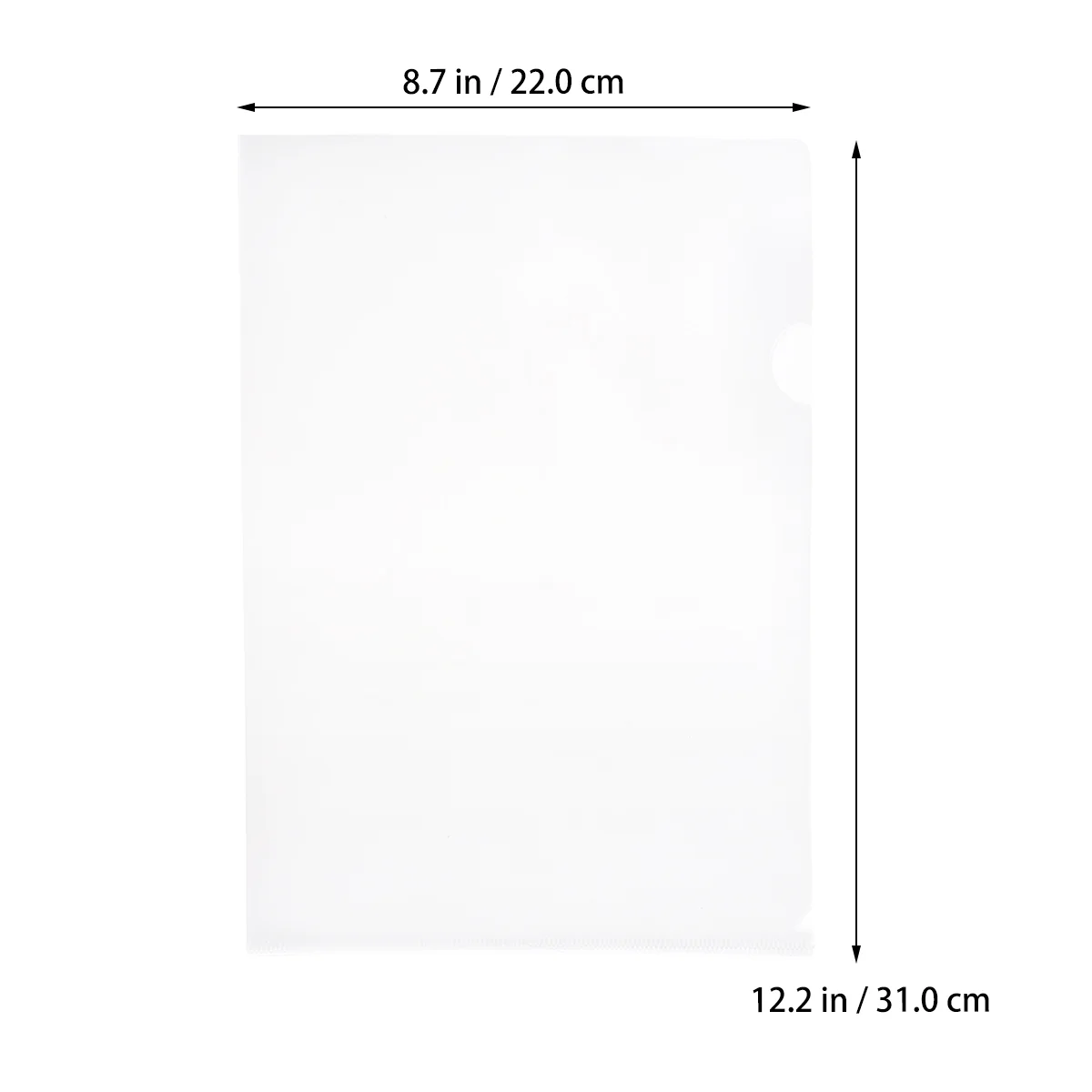 12pcs Clear Document Folder L-Type Plastic Folder Copy Safe Project Pocket US Letter/ A4 Size in Transparent Color