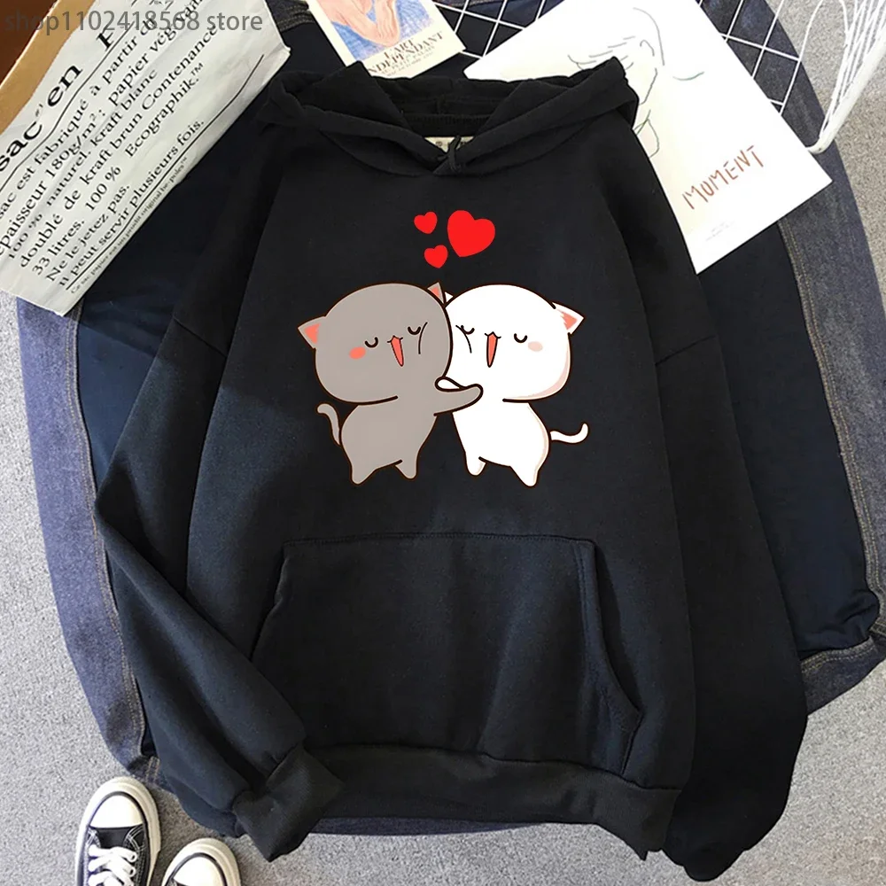 Peach And Goma Mochi Cat Hoodies Cute Graphic Print Sweatshirt Women/Men Harajuku sudaderas Long Sleeve Pullovers Cartoon Tops