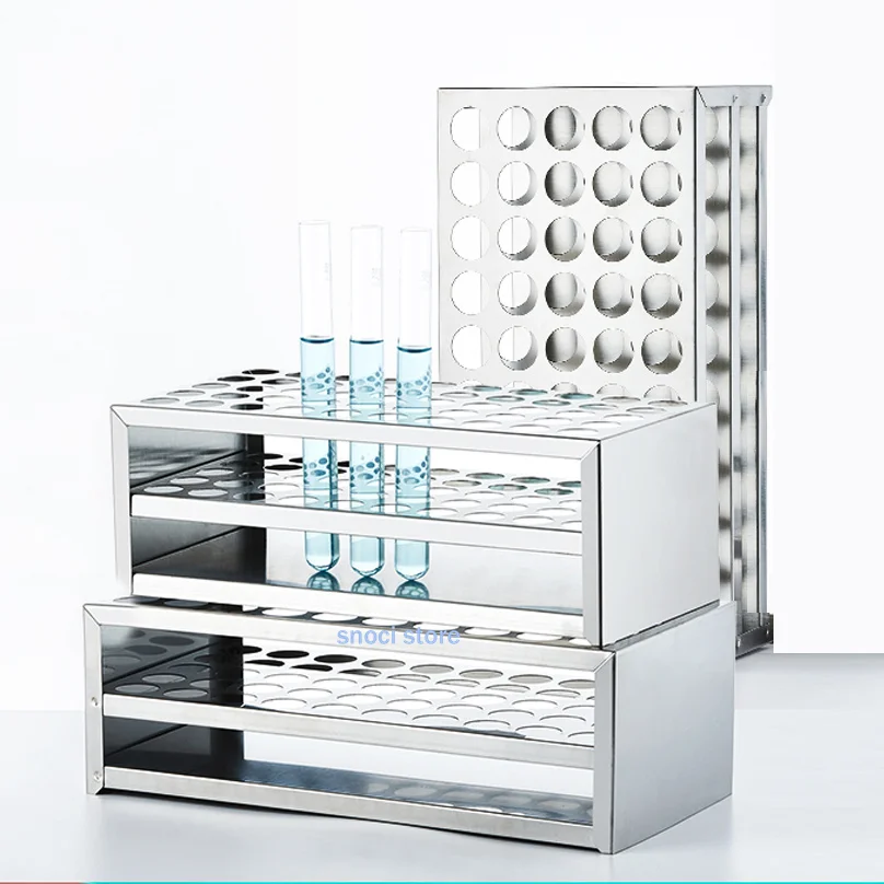 Test Tube Rack Aluminium Holder Laboratory Stand Clear Tray Experiment Aluminium Experiment Test Tube Rack for school