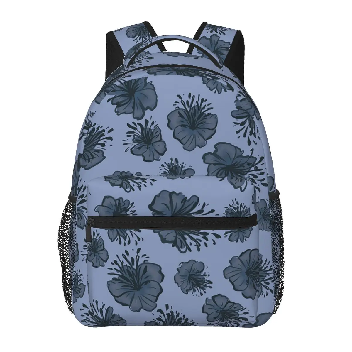 

Indigo Hibiscus Dusk Backpack Daypack Large Capacity Boys Girls BookBag School Bag Shoulder Bags for Men Women