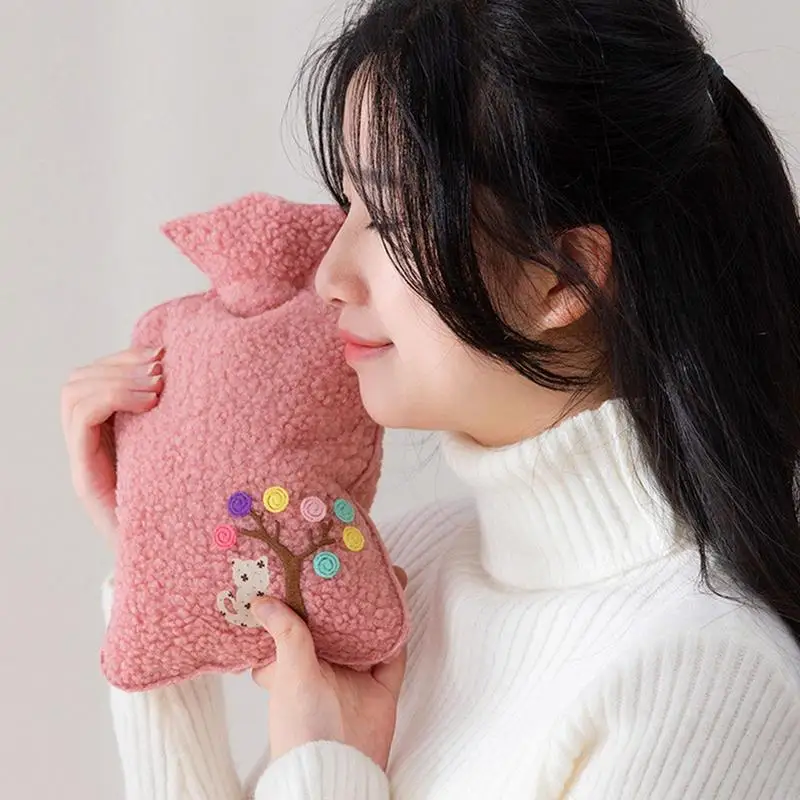 Cute Hot Water Bottle Bag for Girls Shoulder Hand Warmer Heat Pack Warm Belly Instant Hot Pack Winter Water Heating Pad