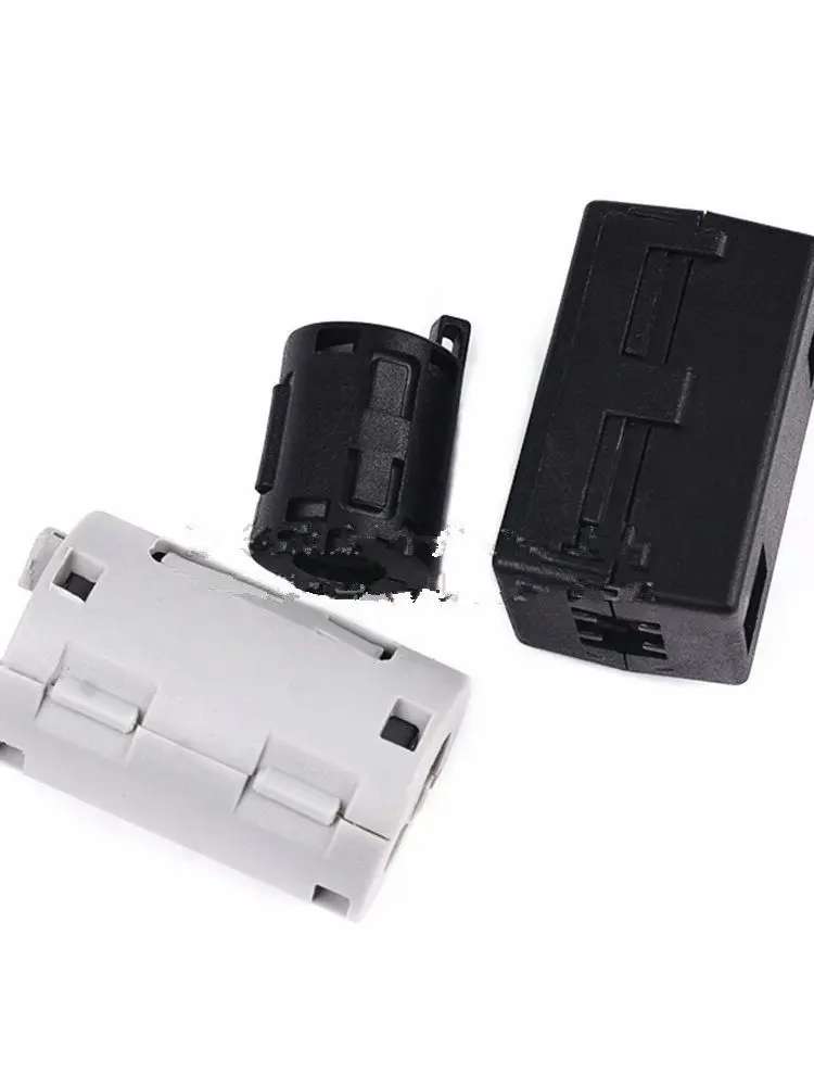 Anneau magnétique anti-interférence RFI EMI, noyau de ferrite à clip noir, suppresseur de bruit, anneau de filtre, clip de câble sur fil