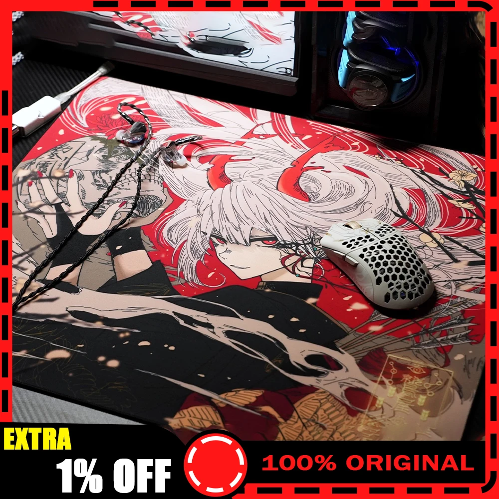 

AbyssGaming Red Skeleton Mouse Pad Professional Gamer with Ultra-fast Mid Hardness Speed Gaming MousePad Similar To Lightning