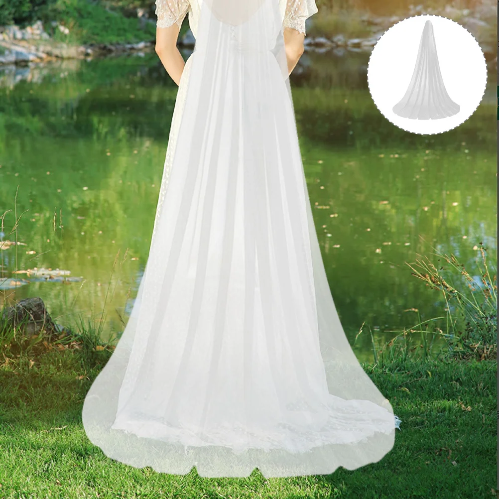 

1 Layer Floor Length Bridal Veil 3 Meters Long Wedding Accessory with Comb Elegant Simple for Bride