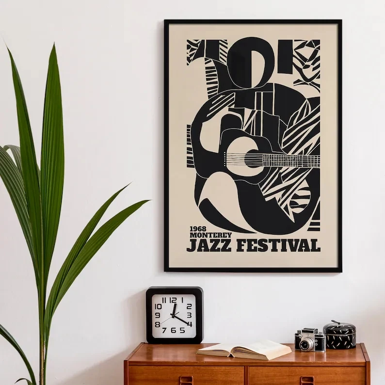 Retro Montreal New Orleans Jazz Festival Music Collection Poster Canvas Painting Wall Art Pictures Home Club Pub Decor Gift