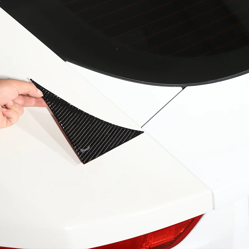 

For Jaguar F-TYPE f type 13-22 Car tail box triangle decoration sticker soft carbon fiber Rear box triangle protection accessory