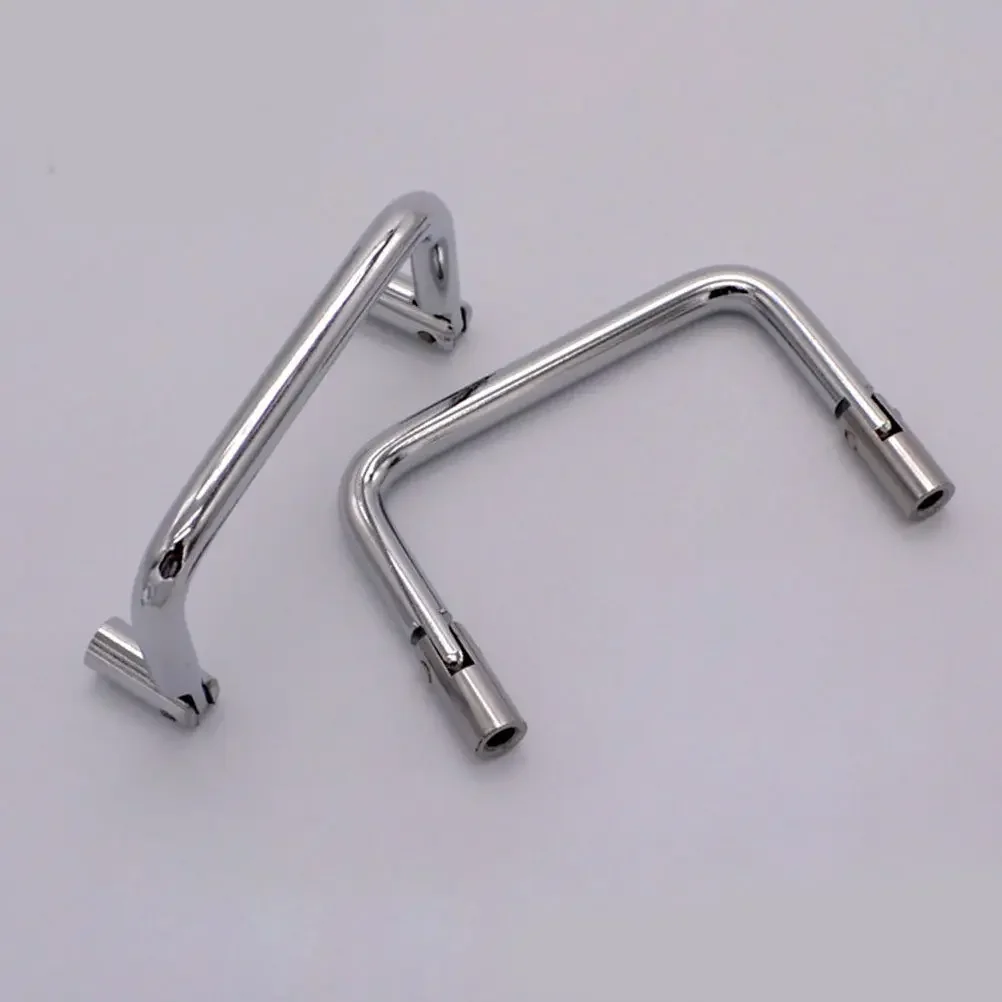 2Pcs Foldable Industrial Box Handle Heavy Duty 90 Degree Folding Metal Cabinet Toolbox Equipment Handles Silver