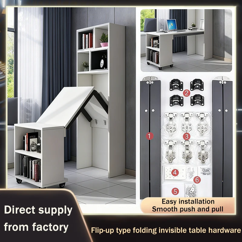 Opklapbare klaptafel Uitschuifbaar bureau met verborgen mechanisme Ruimtebesparend Multifunctioneel voor keukenontbijtbarstudie
