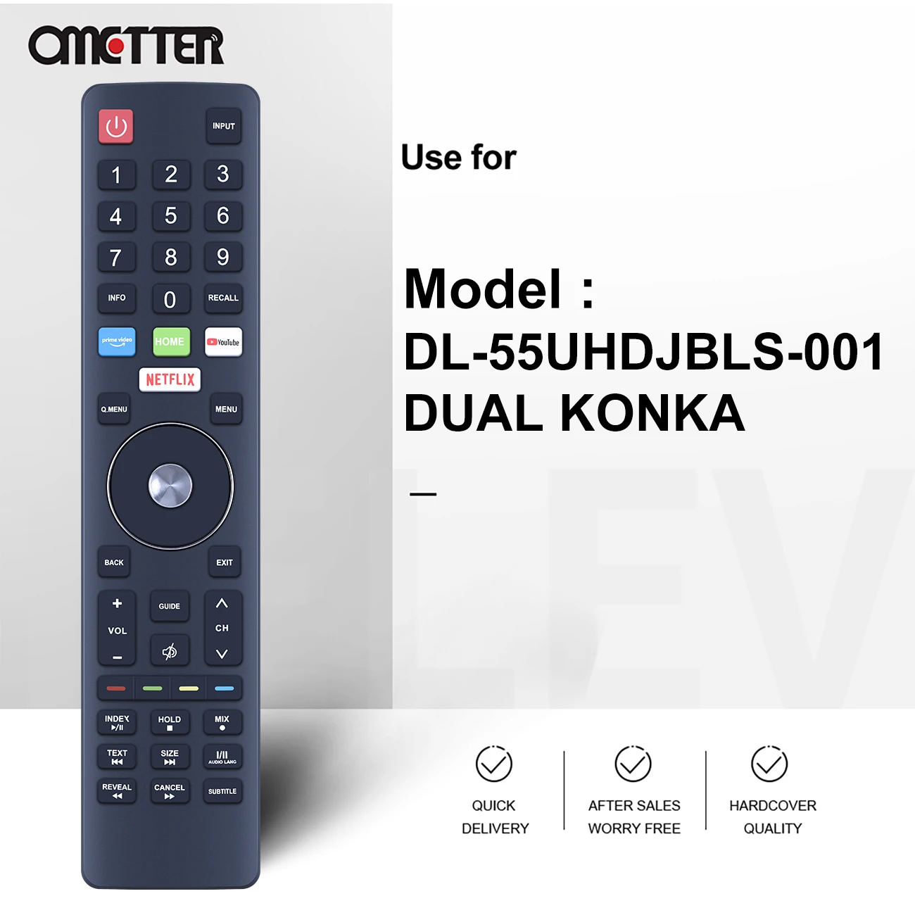 New for duAL KONKA DL-55UHDJBLS-001 Smart TV Remote Control