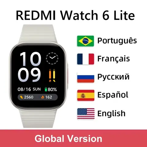 Global Version Xiaomi Redmi Watch 6 Lite Smartwatch 1.96'' AMOLED Display Bluetooth Phone Call Blood Oxygen 470mAh Sport Watch