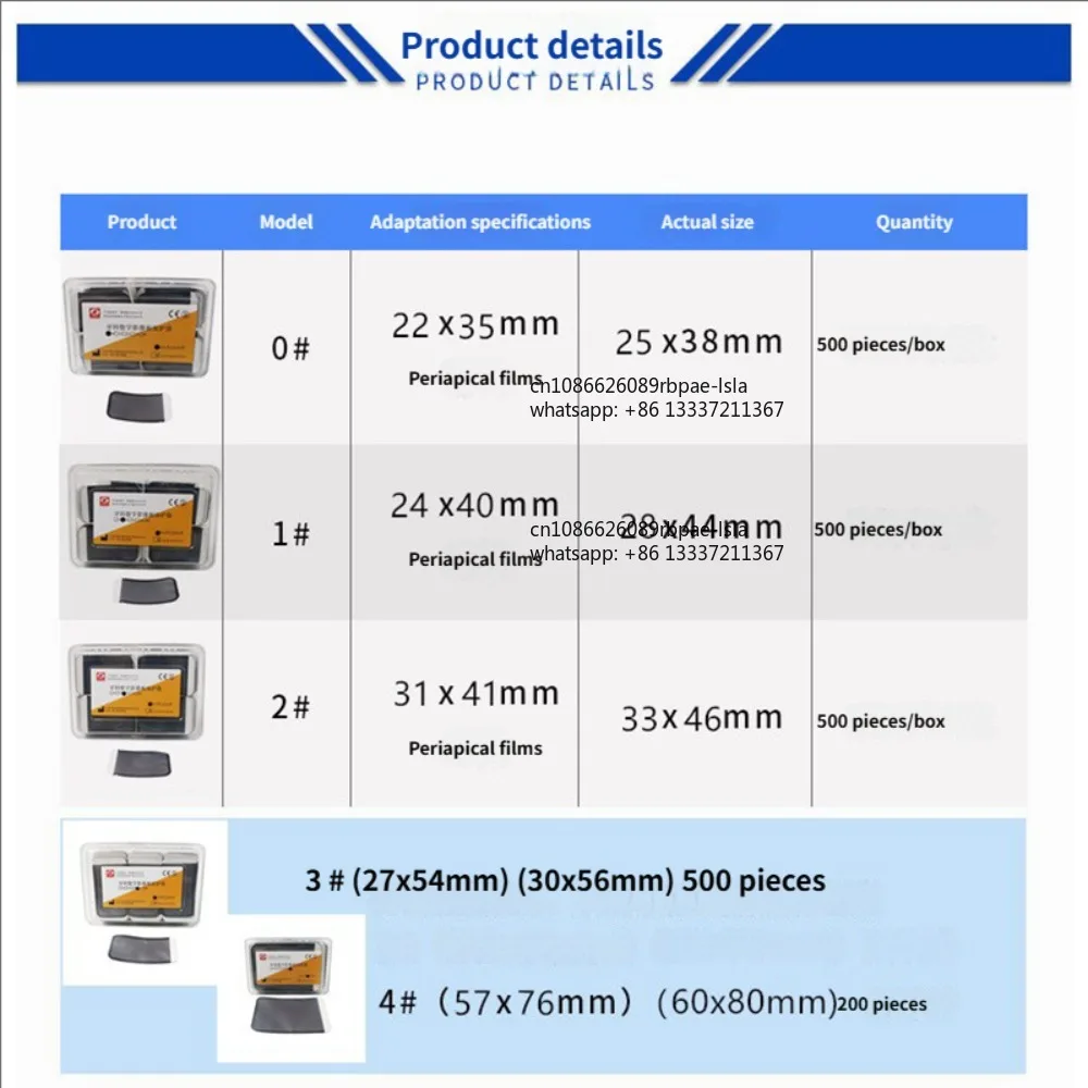 Size 0 1 2 3 4 Disposable Dentist X-ray Film Barrier Envelopes Digital Scan Phosphor Plate Protective Pouch Cover Bags