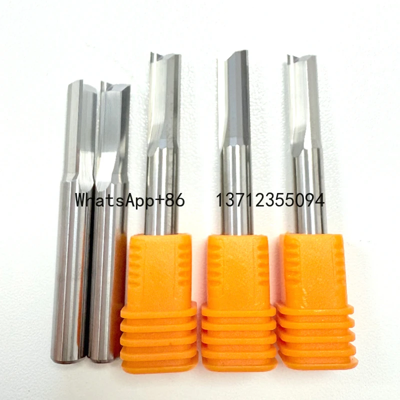 

10PCS 4mm 6mm 8mm 10mm Carbide Parallel Milling Cutter Double Edged Straight Groove End Mill Router Bit for Woodworking Tools