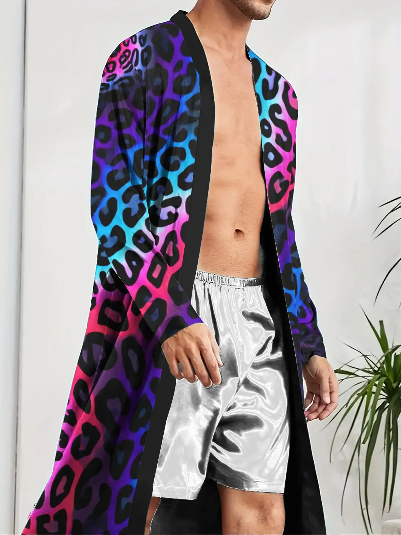 1pcs Men's Robes 2026 Spring/Summer Funny pajamas Robes Graphic Polyester nightie for men Men's pajamas Robe man 3D Printed