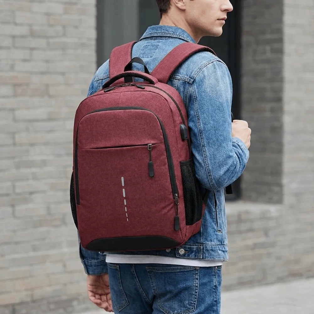 

Large Capacity Student Backpack Multifunctional Multiple Pockets School Bag Solid Color Oxford Cloth Business Backpack Travel