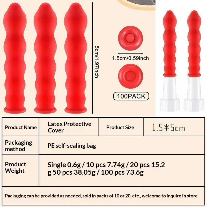 10-100pcs Caulking Nozzles Cap Red Caulk Saving Caulk Saver Tube Covers For Sealing Preserving Finishing Construction Tools
